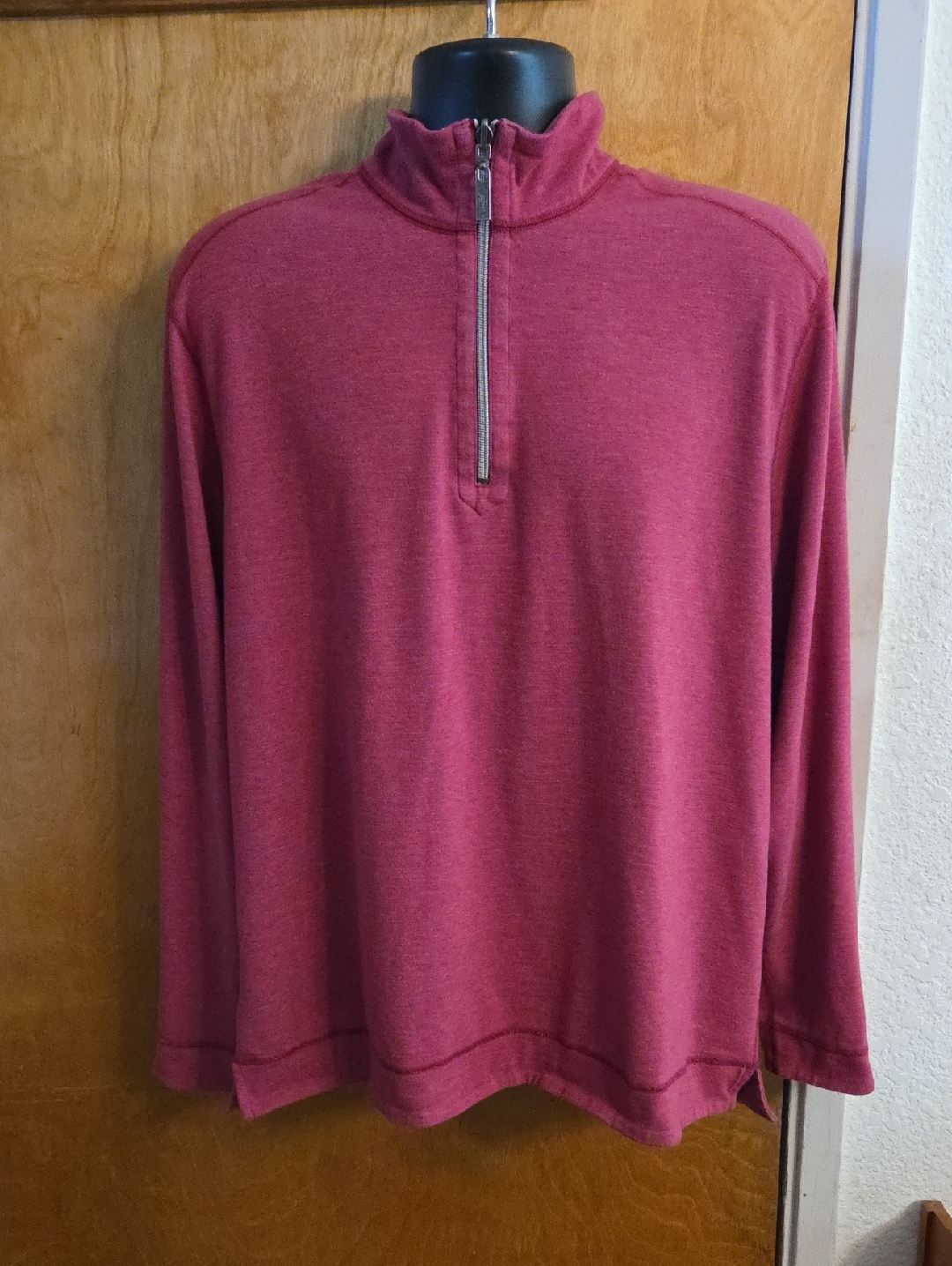Tommy Bahama Sweater Mens Xl Red Gray 1/4 Zip Reversible Sweatshirt